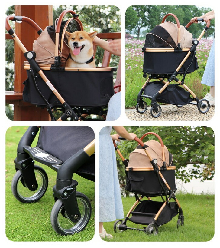 SKISOPGO 4輪ペットカート 分離型 対面式 ペットキャリー 犬カート 犬 