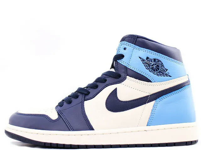 【2019年製】NIKE AIR JORDAN 1 RETRO HIGH OG  SAIL/OBSIDIAN-UNIVERSITY BLUE 555088-140\u003cBR\u003eナイキ エアジョーダン 1 レトロ ご機嫌 OG セイル/オブシディアン-ユニバーシティブルー