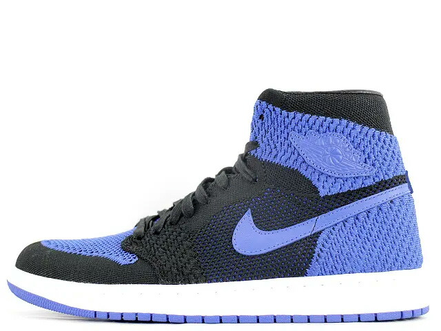 【2017年製】NIKE AIR JORDAN 1 RETRO HI FLYKNIT 919704-006\u003cBR\u003eナイキ エアジョーダン 1 レトロ ご機嫌 飛球編み物 黒いこと/競り合い ロイヤル\u003cBR\u003eBLACK/GAME ROYAL-WHITE