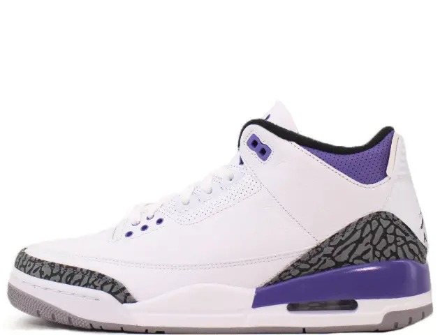 NIKE AIR JORDAN 3 RETRO CT8532-105\u003cBR\u003eナイキ エア湖 ジョーダン 3 レトロ 白いこと/黒いこと-ダークアイリスｰセメントグレー\u003cBR\u003eWHITE/BLACK-DARK IRIS-CEMENT GREY