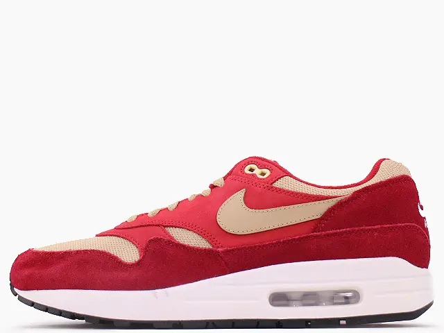 【2018年製】NIKE AIR MAX 1 PREMIUM RETRO  TOUGH RED/MUSHROOM-RUSH RED  908366-600\u003cBR\u003eナイキ 大気圏マックス 1 レトロ 割り増し金 \"赤いことカレー\"" 手ごわい赤いこと/茸"