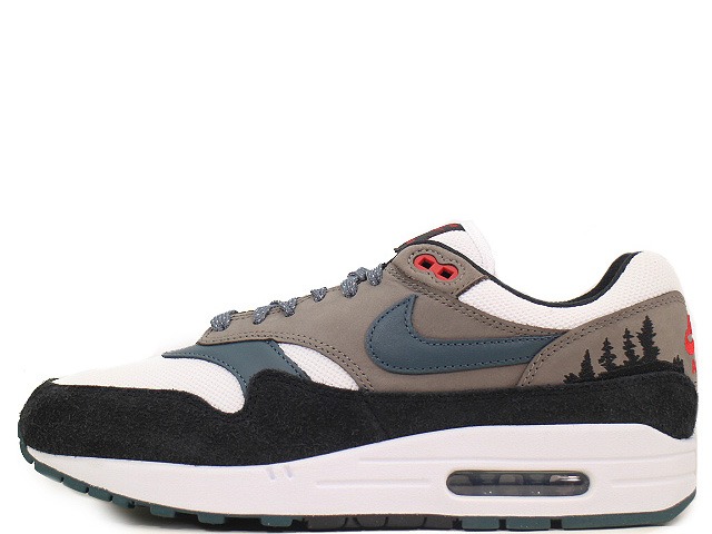 NIKE AIR MAX 1 PREMIUM WHITE/SLATE BLUE-BLACK-SOFT GREY FJ0698-100\u003cBR\u003eナイキ エア湖マックス 一 割り増し金 白いこと/スレート 青み-黒いこと-ホンブルグ帽 薄墨色