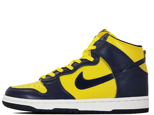【1999年製】NIKE DUNK HIGH 630335-471ナイキ ダンク ご機嫌 リミテッドエディション \"ミシガン湖\"" ミッドナイトネイビー/バーシティメイズMIDNIGHT NAVY/VARSITY MAIZE"