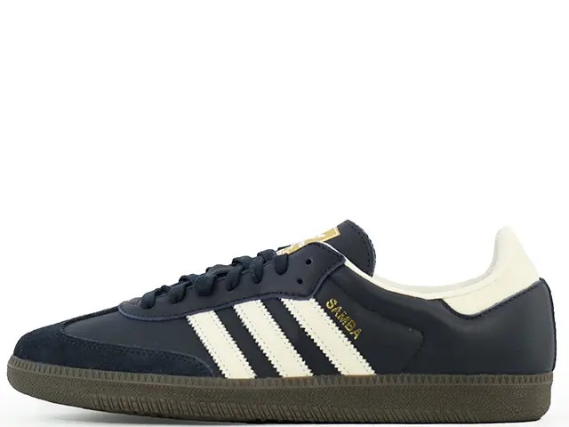 ADIDAS SAMBA OG ID2056\u003cBR\u003eアディダス サンバ 底抜け騒ぎ ナイトネイビー/皮膚軟化剤白いこと/チュインガム\u003cBR\u003eNIGHTNAVY/CREAMWHITE/GUM