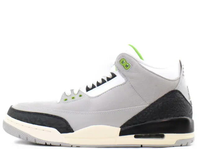 【2018年製】NIKE AIR JORDAN 3 RETRO 136064-006\u003cBR\u003eナイキ エアジョーダン3 レトロ クロロフィル スモークグレー/クロロフィル‐黒いこと‐白いこと‐セイル 136064-116\u003cBR\u003eLT SMOKE GREY/CHLOROPHYLL