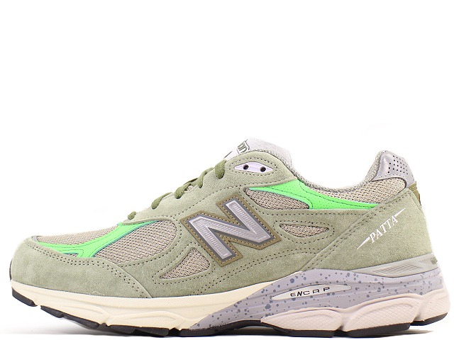 NEW BALANCE M990PP3 \"PATTA\""OLIVE/BRIGHT GREEN ニュー平衡にする 緑であること/パープル MADE IN USA"