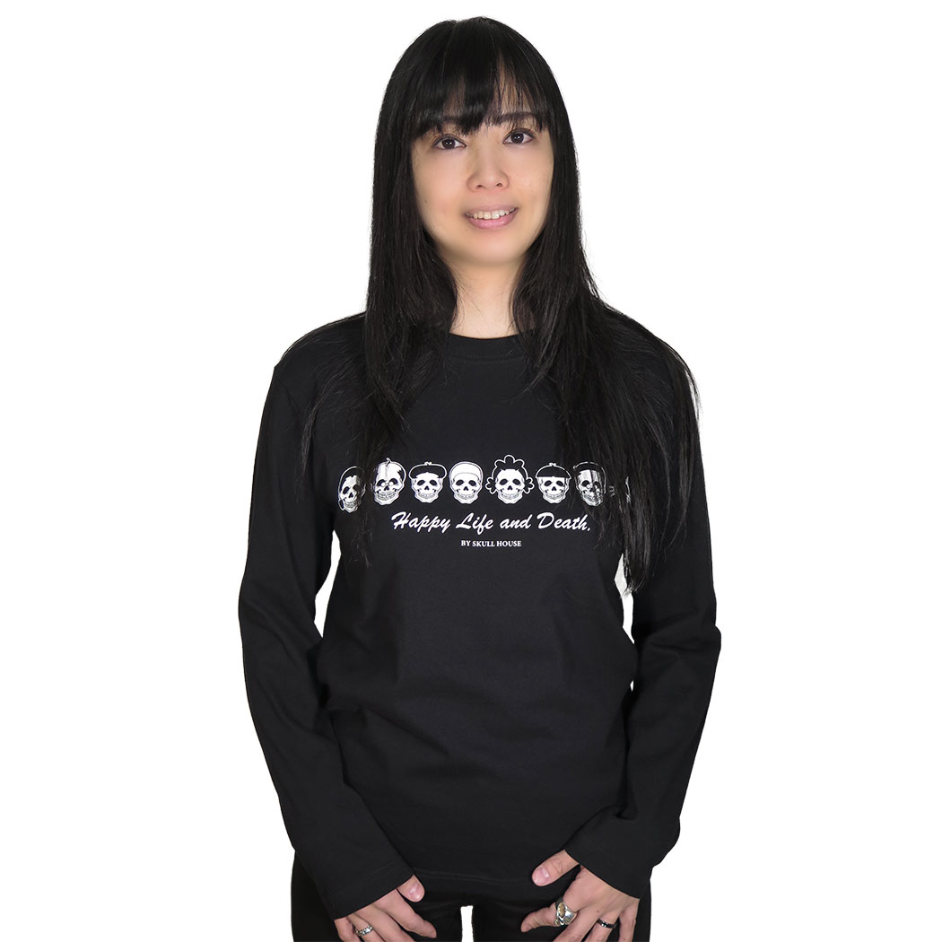 BEDROCK スカルプリント 長袖Tシャツ ブラック 楽天市場】【土日も発送】 スカル 七分袖 バックプリント