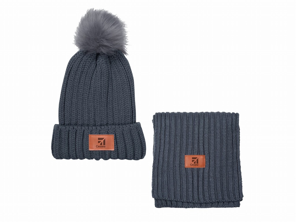 【Cessna Leeman Ribbed Knit Duo】 セスナ ニットキャップ & マフラー セット