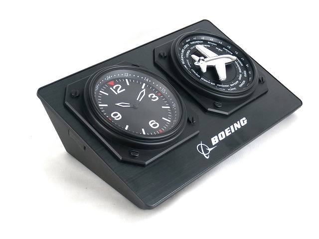 Boeing World Thyme Desk Clock Instrument Airplane Aviation Cockpit Alarm Table