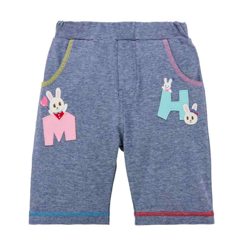 [ミキハウス] 7分丈パンツ パンツ 無地 うさぎ ロゴ 女の子 ベビー キッズ 子供服 ズボン 12-3210-793｜スカイライト