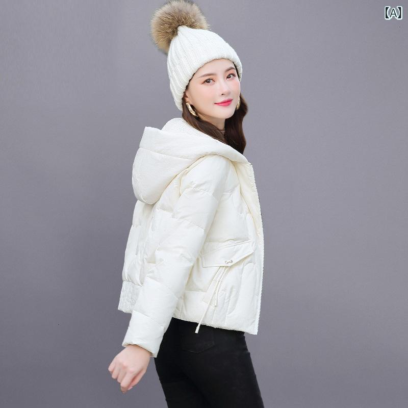 白い ダウン ジャケットの 女性の ショート タイプ 2022 年 冬の 新型の 小さい 背の 洋 気の 厚い 白 鴨の 綿毛の コートの 潮