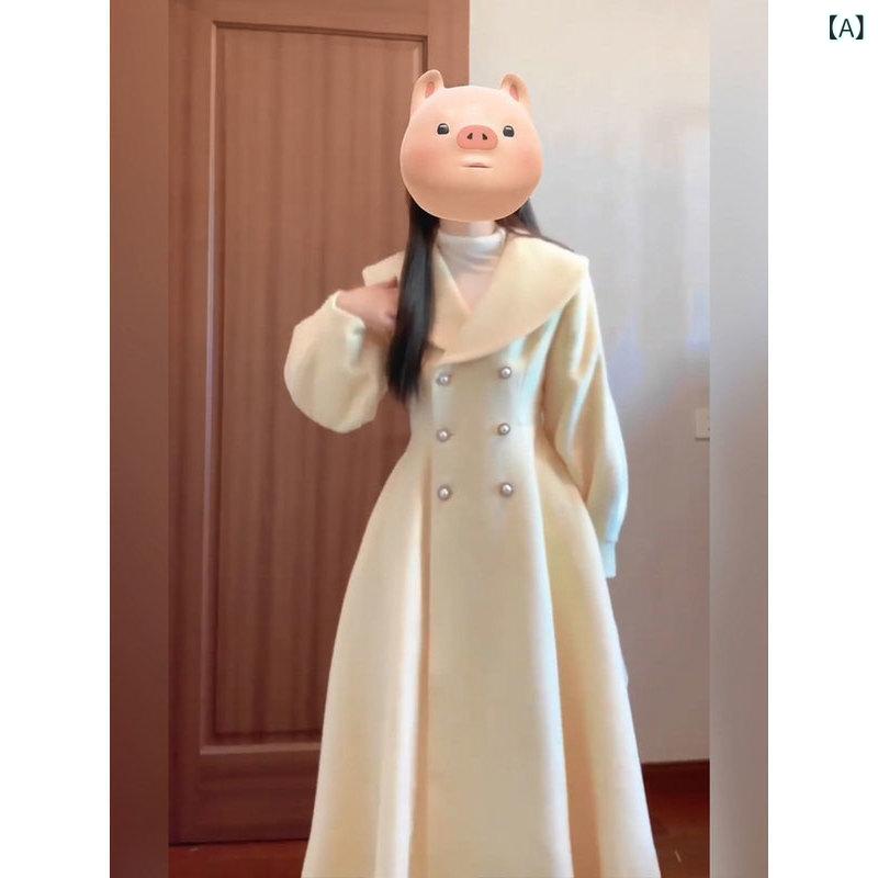 プラス サイズの ファット MM 韓国 風 甘い 香りの ジャケット 女性の 春と 冬の ミドル 丈 ウエストウールコート|スカイライト