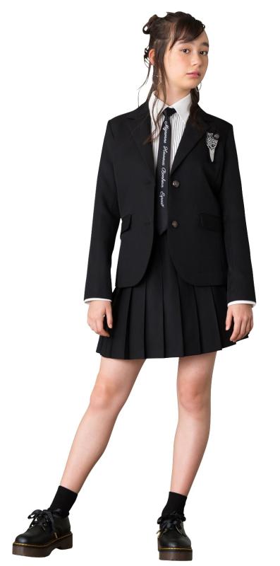 [アリサナ] 卒業式 小学生 女の子 スーツ 子供服 フォーマル ノア (ジャケット +スカート+ Y シャツ + ネクタイ+ワッペン の 5点 セット)｜スカイライト