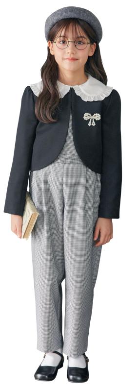 [アリサナ] 入学式 小学生 女の子 スーツ 子供服 フォーマル ミア (ジャケット + ブラウス + サロペット の3点セット)｜スカイライト