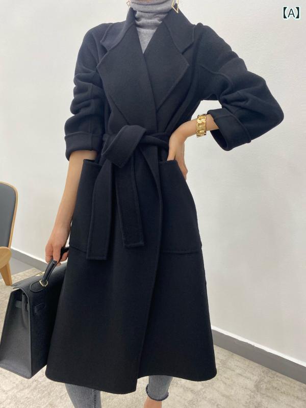 両面の カシミヤの コートの 女性の 中の 長 さは 24 秋冬の ウールの コートの 両面です。|スカイライト