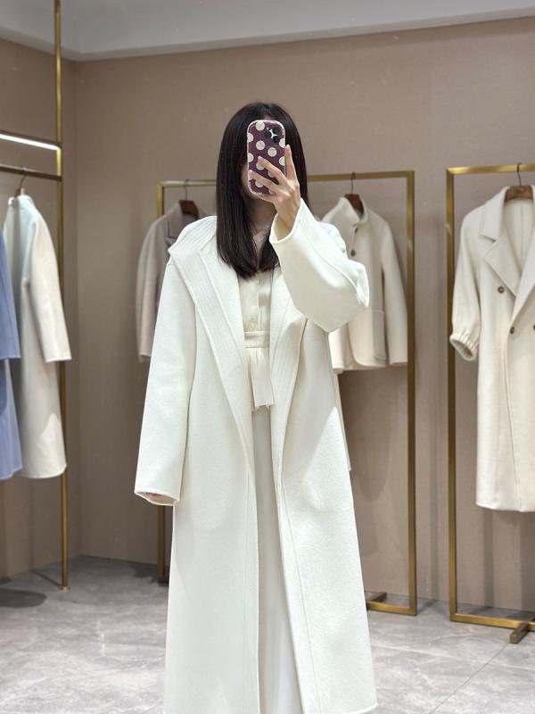 LP 両面 カシミヤ コート 女性 ベルト ゆったり 版 タイプの 白い 毛は コートの 雰囲気が 優雅で 長い タイプの シルエットです。