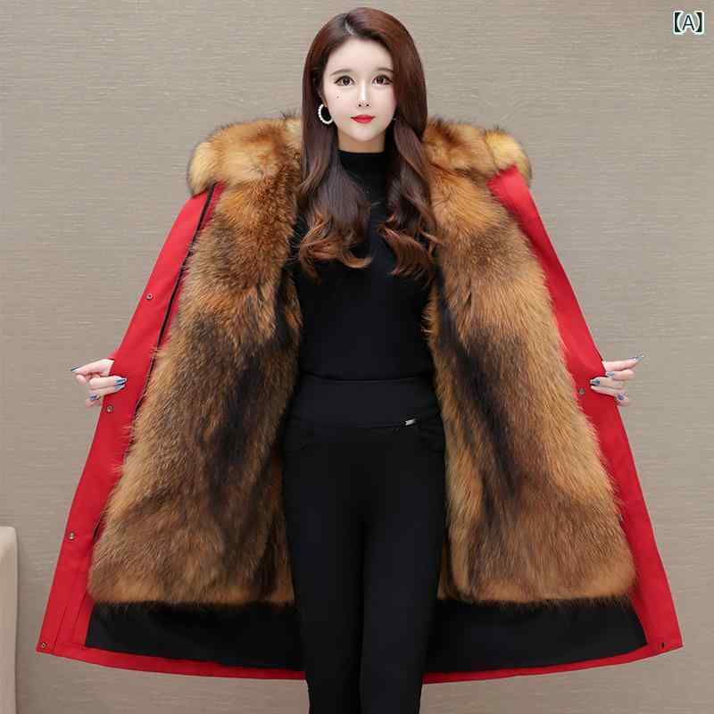 山 力 達 迪 海 寧 パーカー 服の 女性は内 胆と ベルベットを 取り外して 毛皮の 一体の 長い ダウン ジャケットの キツネを 厚く する ことが できる|スカイライト