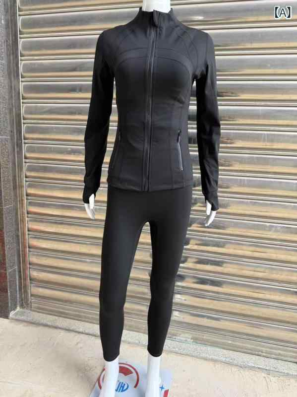 2025 新しい ク ロップド パンツ スーツ ジャケット スリム ヨガスーツスポーツカジュアルフィットネスジャケット 女性の 屋外 日焼け 止め 服