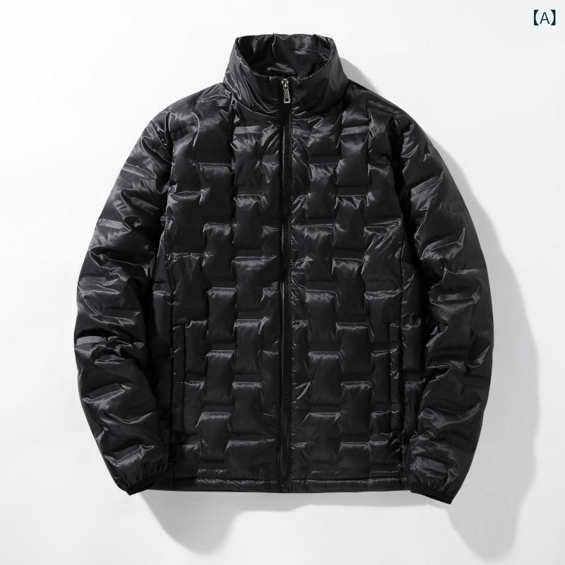冬 服の 新型 男性 立 襟 綿服は 保温 白 鴨 毛 ダウン ジャケットの 保温 防寒 服を 厚く した