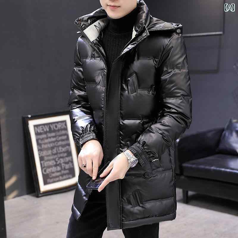 2024 冬の 新型 ダウン ジャケット 男性の 中の 長 さの 流行は 軽薄な 冬の 服装 男性の 金は 大きい サイズの コートの ファッション カードを 厚く します。