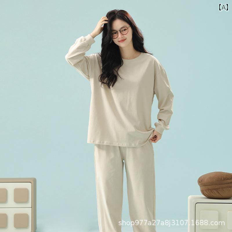 【 抗菌新 疆綿】 25 春の 新型 カップル パジャマ 純綿 長袖 女性 プルオーバー 綿 男性 ホーム ウェア