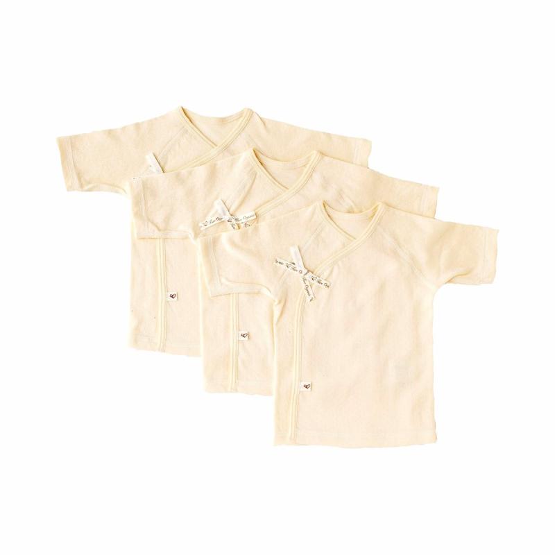 [ピュアオーガニック] 短肌付き3枚仕掛ける 100% オーガニックコットン 乳飲み子肌付き 日本製 二重ガーゼ編み物出どころ もの言う花