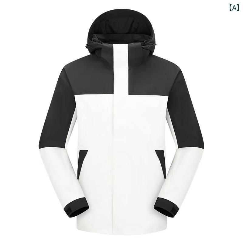 新型の ゴム 押しの 前線 服 三 合一は 取り外し 可能な 二 点 セットの 防水 防風 男女 タイプの 登山 服は ロゴを 印刷 できます。