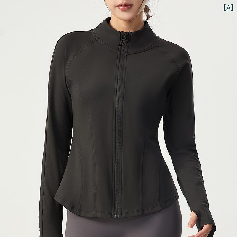 スポーツ コートの ヨガフィットネスの フィットネス 服の 長袖の 女性の 秋冬の ランニングの 速 乾の同じ タイプの 上着を 着ます。
