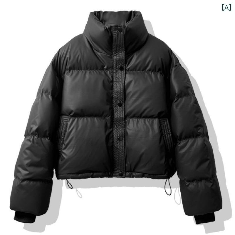 ダウン ジャケットの 女性の 冬の 新型 無料 pu 皮の 短い タイプは 厚くて ゆったり して います。