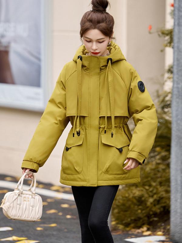 小さい 子の ファッションの ダウン ジャケットの 女性の 冬の 新型の シンプルな 気質の 保温の 中で 長い タイプの カジュアルな コートの CY 8109｜スカイライト