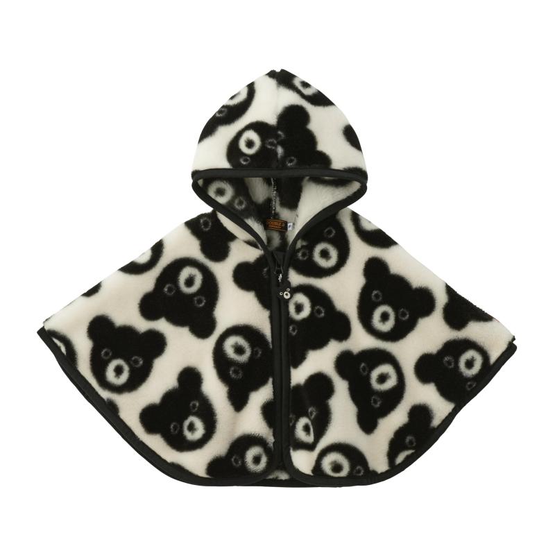 [ミキハウス] ミキハウスダブルビー マント ケープ ポンチョ アウター 防寒 くま 日本製 お坊っちゃん お嬢さん もの言う花 キッズ 乳飲み子 ベビー服 ちびっ子服 63-3801-689 無償性(70-90珊) 黒