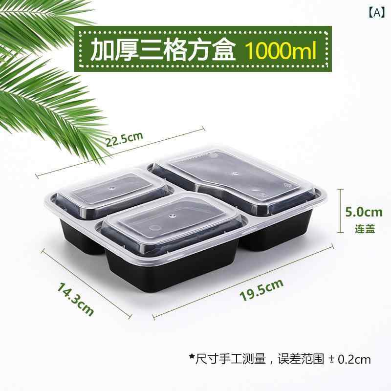 使い捨て テイクアウトアメリカンランチボックス 増 粘 四角四面 3 コンパートメントランチボックスプラスチックブラック 陰電子 領域 相応う 夕ご飯 ボックス席