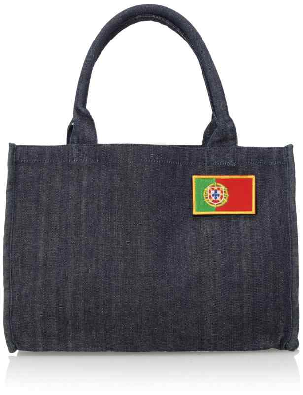 [エフスタイル] トートバッグ 刺繍国旗ワッペン付 デイリーデニムトートバッグ F-SD010785 インディゴ