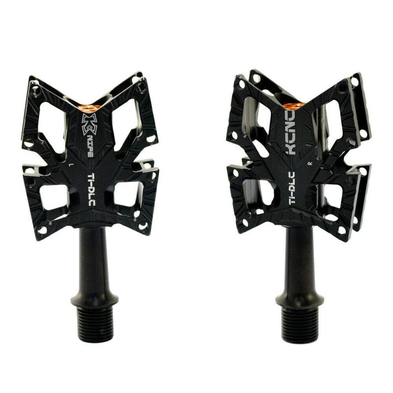 KCNC KNIFE Titanium Spindle Road Platform Pedals, Black, SK2191