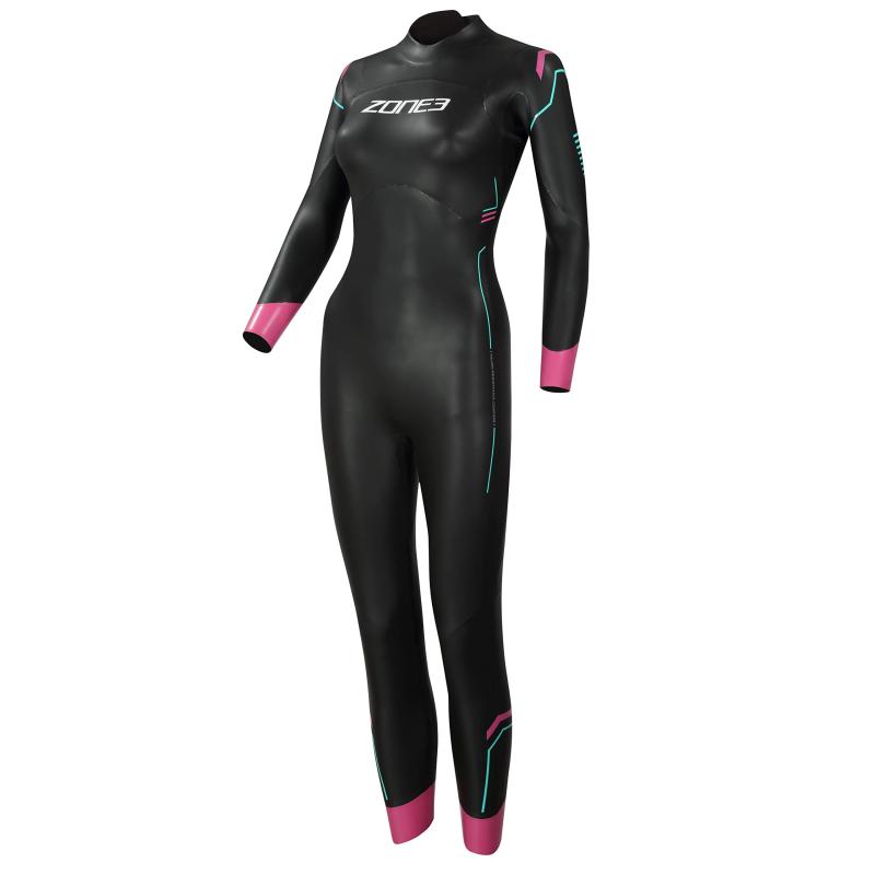 ZONE3 (ゾーンスリー) Women's Agile Wetsuit - Black/Turquoise/Pink
