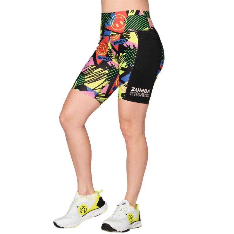 [ZUMBA WEAR] [ズンバウエア] ショートレギンス スパッツ ショーツ ハイウエスト フィットネス Z1B000279｜スカイライト