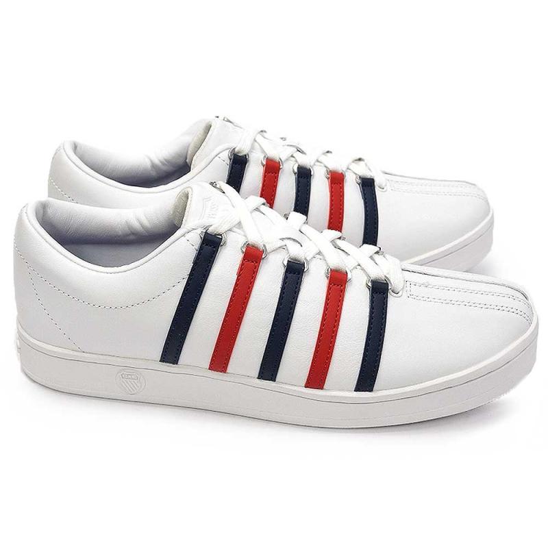 [ケースイス] K-SWISS スニーカー レザー クラシック88 06322 メンズ レディース コートスタイル 定番 本革 K・SWISS Kスイス本革 テニスシューズ 154（WhiteDressBlueRibbonRed） 25.0cm（US7.