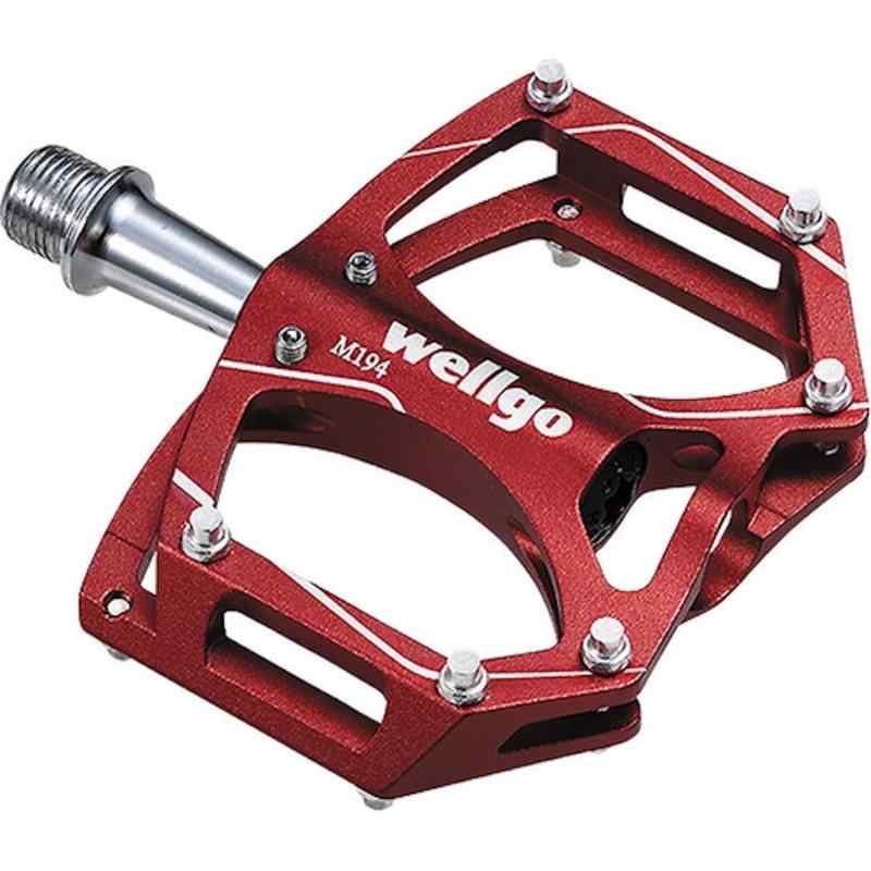 WELLGO(ウェルゴ) 軽銀ペダル いの一番付 CNC 薄型 赤いこと 260g 読み込む/ATB/MTB M194 その他-スポーツ・アウトドア
