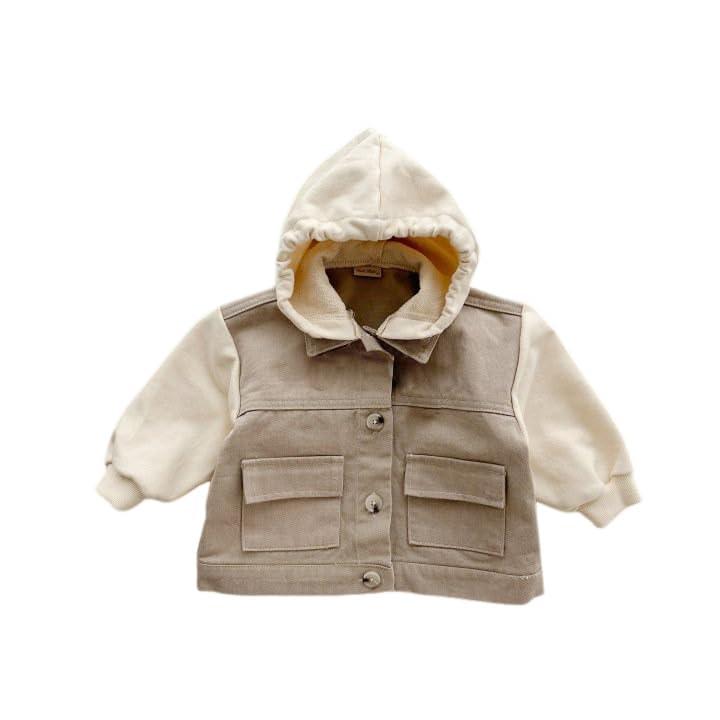 [シックキッズ] Kids Brown Denim Hooded Sweatshirts size 130