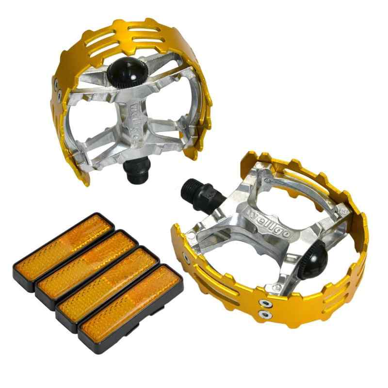 Wellgo Old school BMX MTB XC-II Bear Trap 9/16" Bicycle Pedals, Gold, WE2965