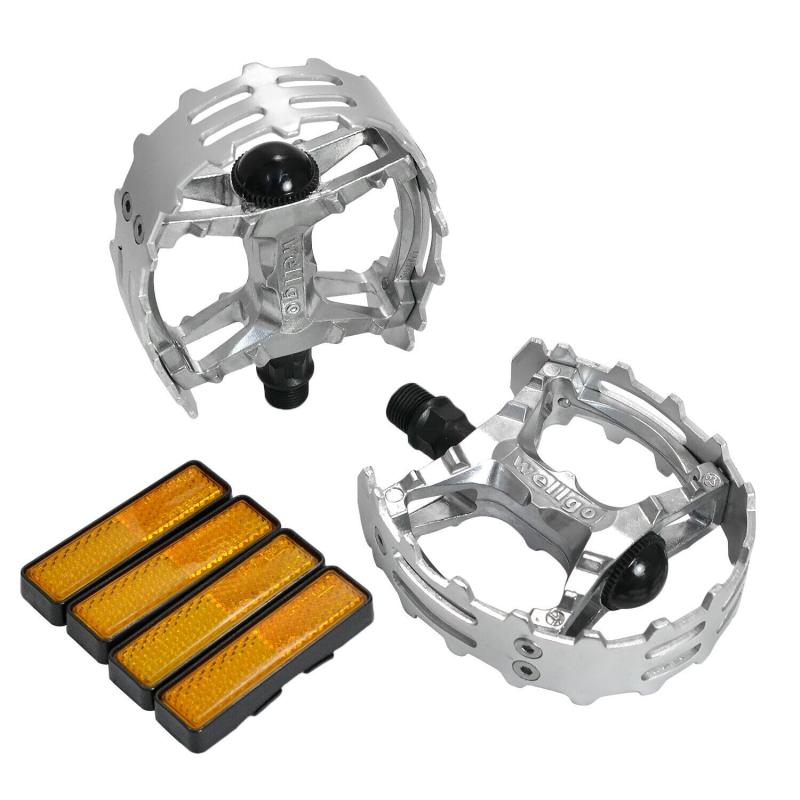 Wellgo Old school BMX MTB XC-II Bear Trap 9/16" Bicycle Pedals, Silver, WE2964