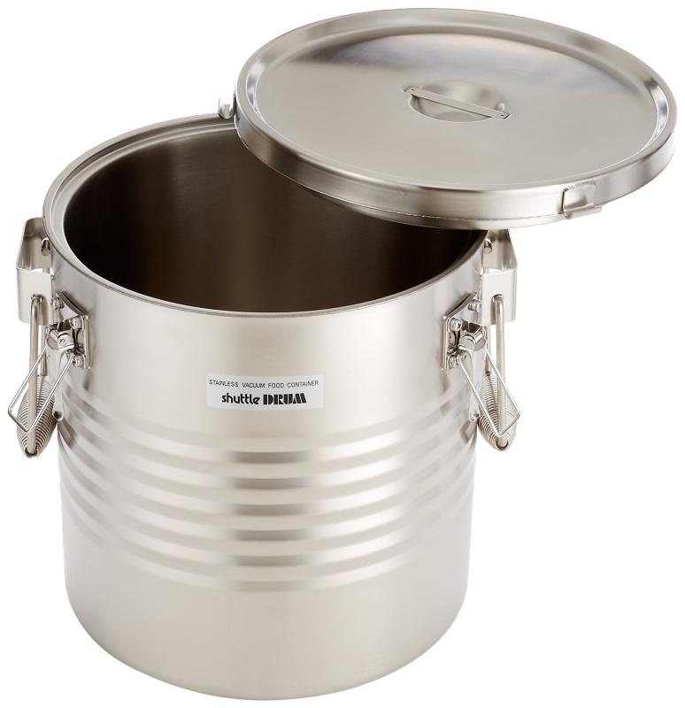 18-8ステンレス真空断熱容器【シャトルドラム】 手付 JIK-W14