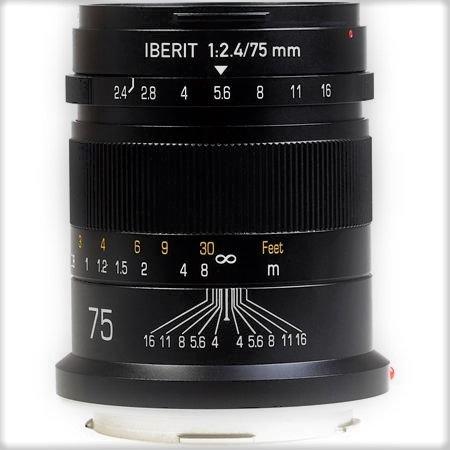 KIPON 単興味の中心水晶体 IBERIT (イベリット) 75粍 f/2.4 ライカSLマウント Frosted Black(無光沢 黒いこと)