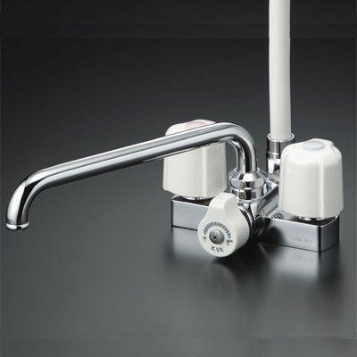KVK デッキ型2ハンドルシャワー混合水栓 300mmパイプ付|スカイライト