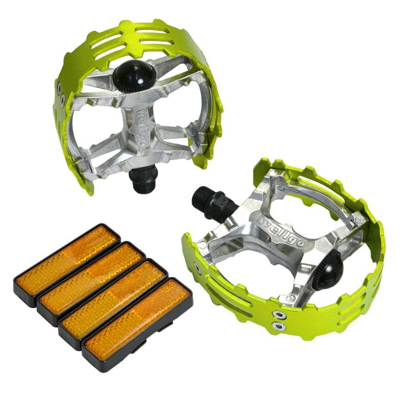 Wellgo Old school BMX MTB XC-II Bear Trap 9/16" Bicycle Pedals, Green, WE2969
