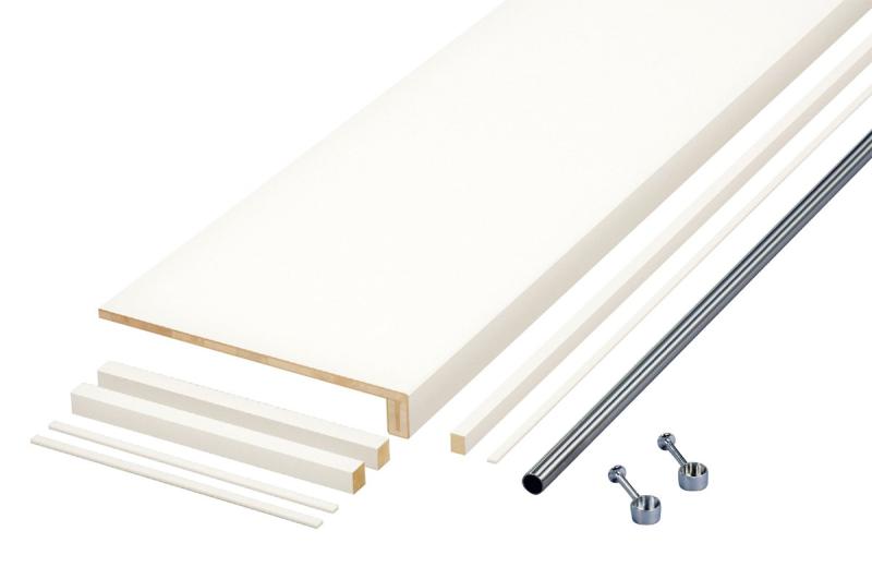 南海プライウッド 収納棚 枕棚Vハンガーパイプ付 シェルホワイト 65×450×1800mm VM-S6HP-LW
