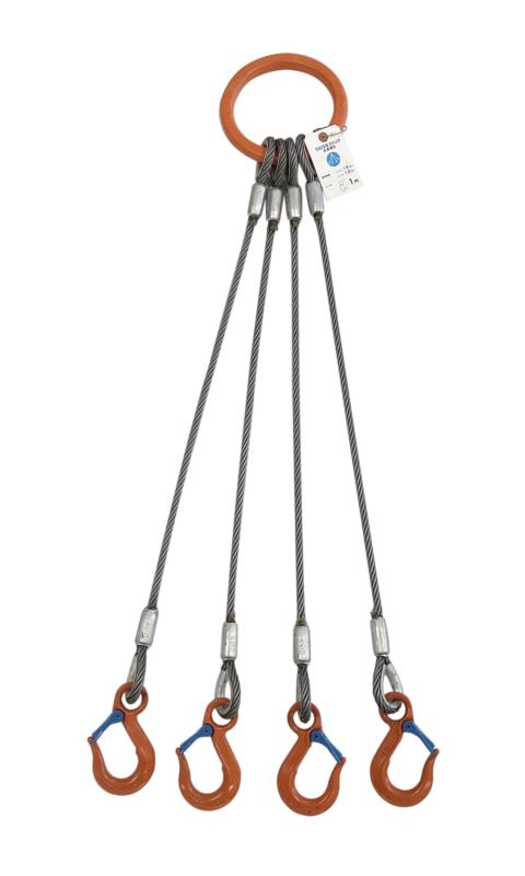 大洋 ４本吊 ワイヤスリング １．６ｔ用×１ｍ 4WRS1.6TX1