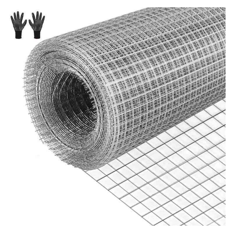 JAHOMFAI げっ歯類メッシュ(400mm x 6m) ワイヤメッシュパネル、亜鉛メッキワイヤメッシュロール、げっ歯類メッシュネズミ、マウス、リス&鳥のアクセスの内部および外部の害虫予防