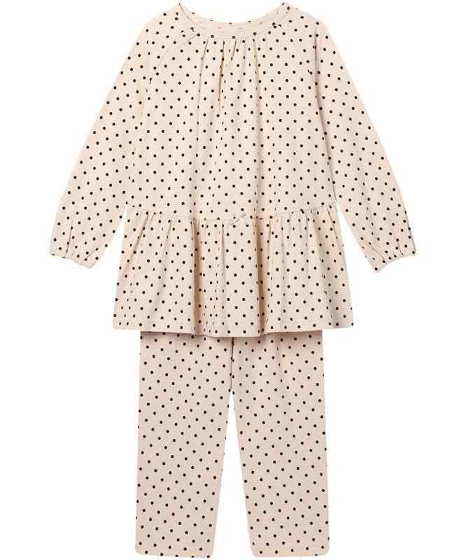 Wacoal KIDS JUINOR(ワコール キッズ ジュニア) キッズ 女児パジャマ綿100％(本体) スムース素材 前後どちらでもデザインを楽しめる 上下セット 女の子 長袖 長ズボン CTR351ガールズ