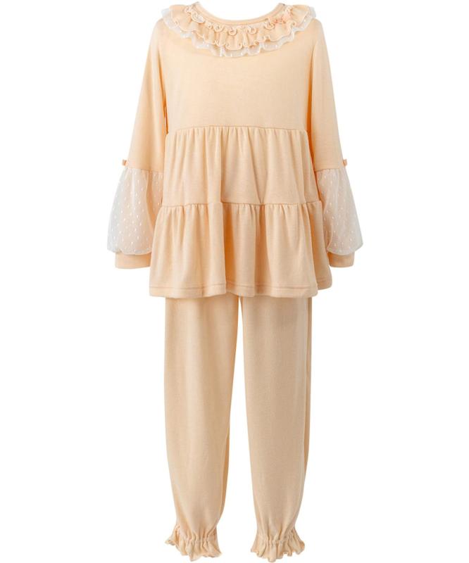 Wacoal KIDS JUINOR(ワコール キッズ ジュニア) キッズ 女児パジャマあったかパジャマ ふんわりあったか ムレにくい 上下セット 長袖 長ズボン CTR602ガールズ|スカイライト